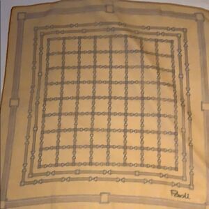 Vtg Paoli sheer silk horse bit design scarf